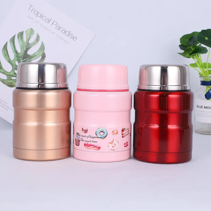 

L01 Creative New Style Stainless Steel Thermal Lunch Box Casual Cartoon Sealed 304 Stewing Pot Portable Spacious Braised Beaker