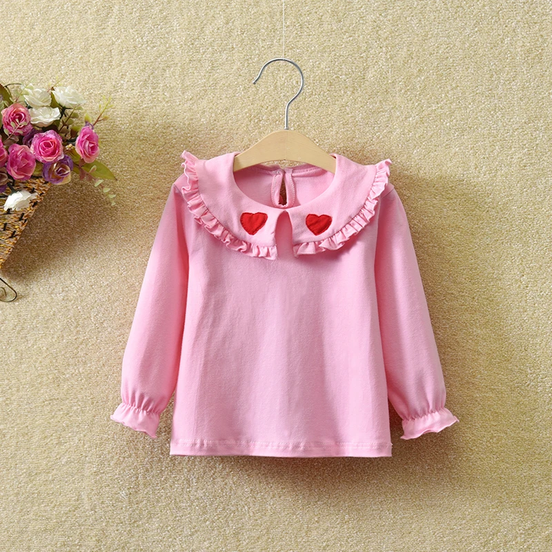 baby girls clothes spring t-shirts long-sleeve lovely princess tshirt cotton o-neck female children clothing top tees