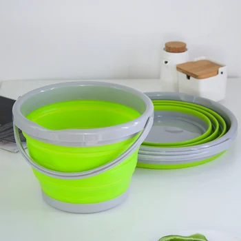 

Damask Foldable Retractable Silicone Watering Bucket Large Capicity Space-saving Portable Bucket For Camping Picnic BBQ Travel