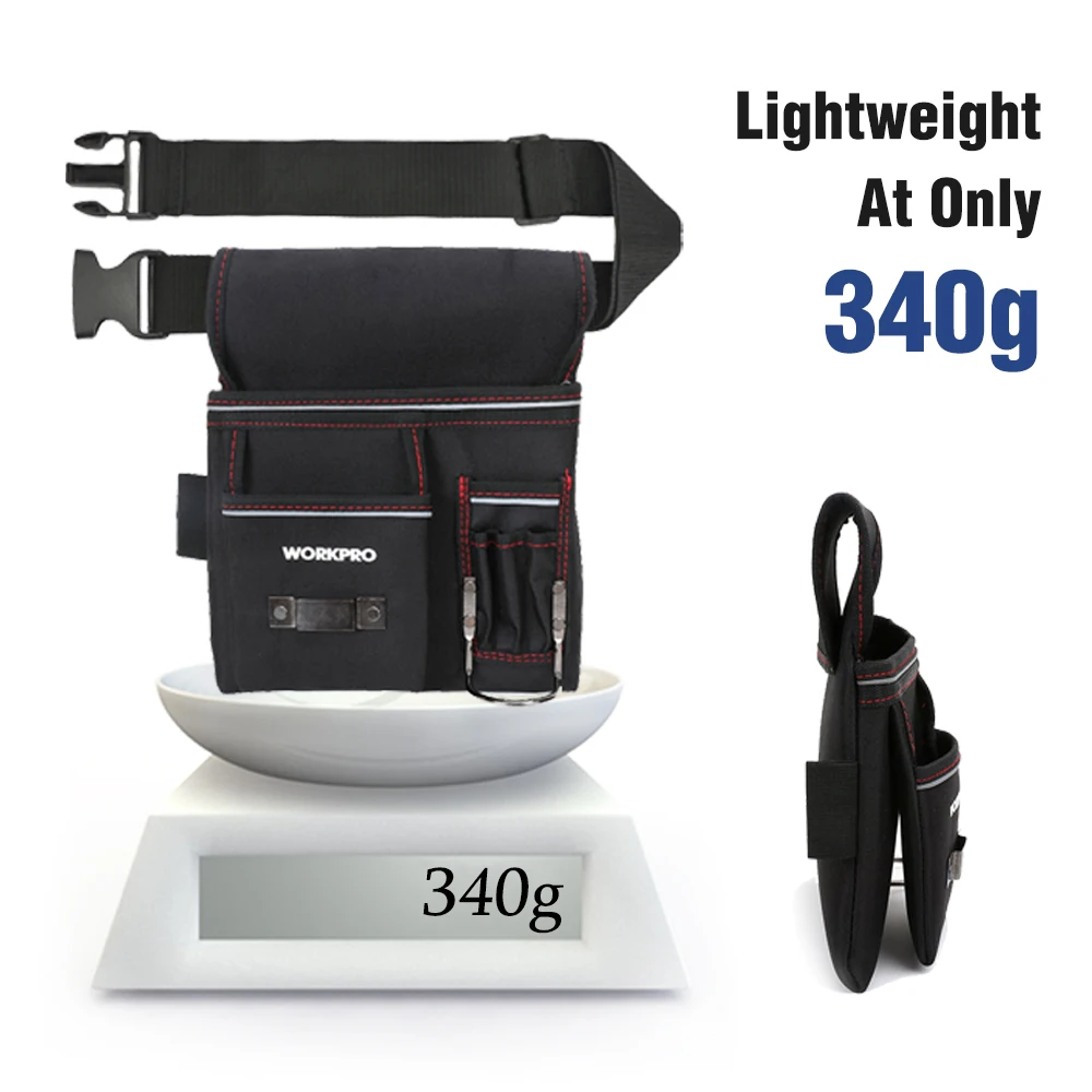  WORKPRO Heavy Duty Tool Pouch with Adjustable Belt Electrician Waist Tool Bag Multifunction Belt To - 32837199531