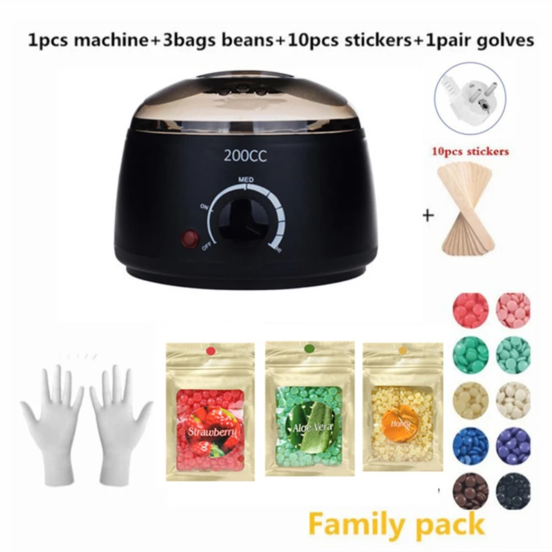 Paraffin Wax Warmer 200cc mini Heater 3bags wax beans Feet Mini SPA Hand Machine Body Depilatory Hair Removal Tool | Бытовая техника