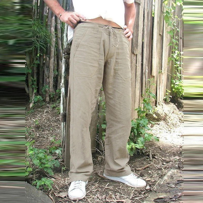 Casual pants Cotton linen pants Summer Mens Cotton Linen Trousers 5XL