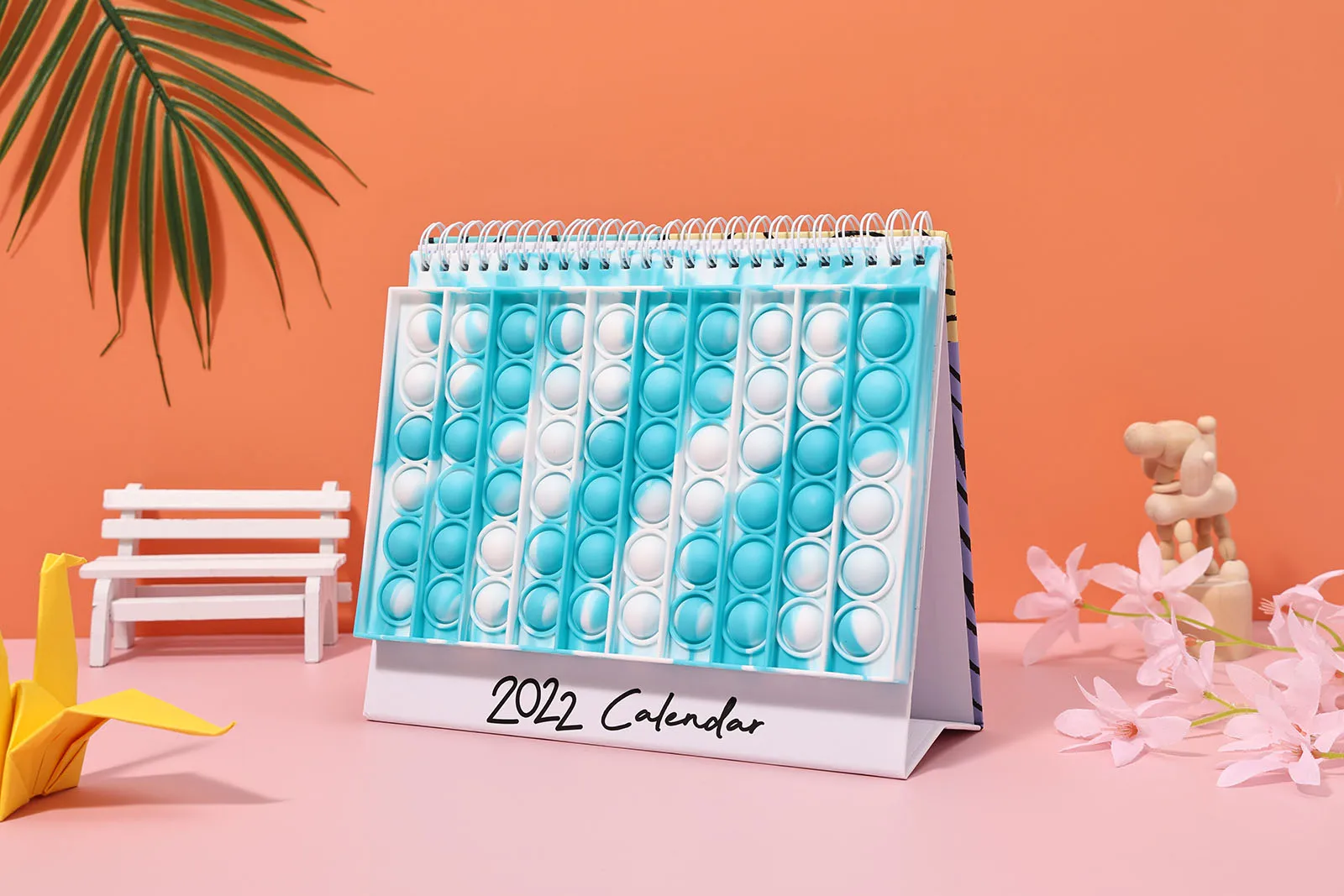 New Caderno Desk Calendar Pop its Notebook Bubble Fingertip Silicone Case Notepad Student Decompression Stationery Toys Gift