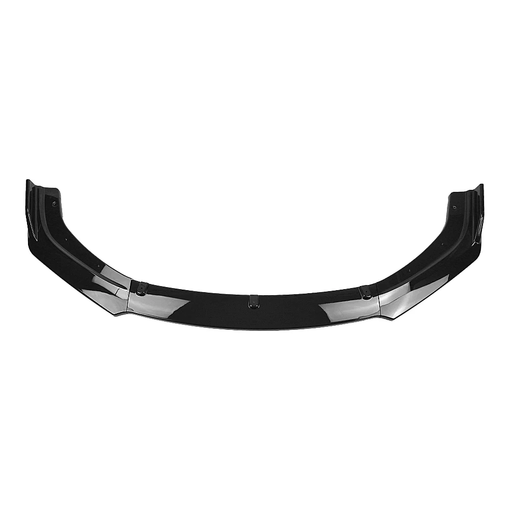 Front Bumper Spoiler Lip For Honda Civic X FC FK 10th Gen 2016-2020 4 Door Sedan Gloss Black/Carbon Fiber Look Blade Splitter