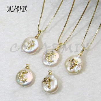 

10 pieces pearl charm necklace small pearl pendants necklace pearl accessories for women pearl jewelry crystal accessories 9415