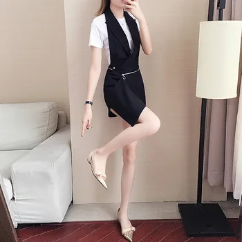 

Summer Dress 2019 Foreign Style Goddess Fan Strap Waistcoat Suit Female Moisture Quality Shorts T Shirt Three-piece Set 1924