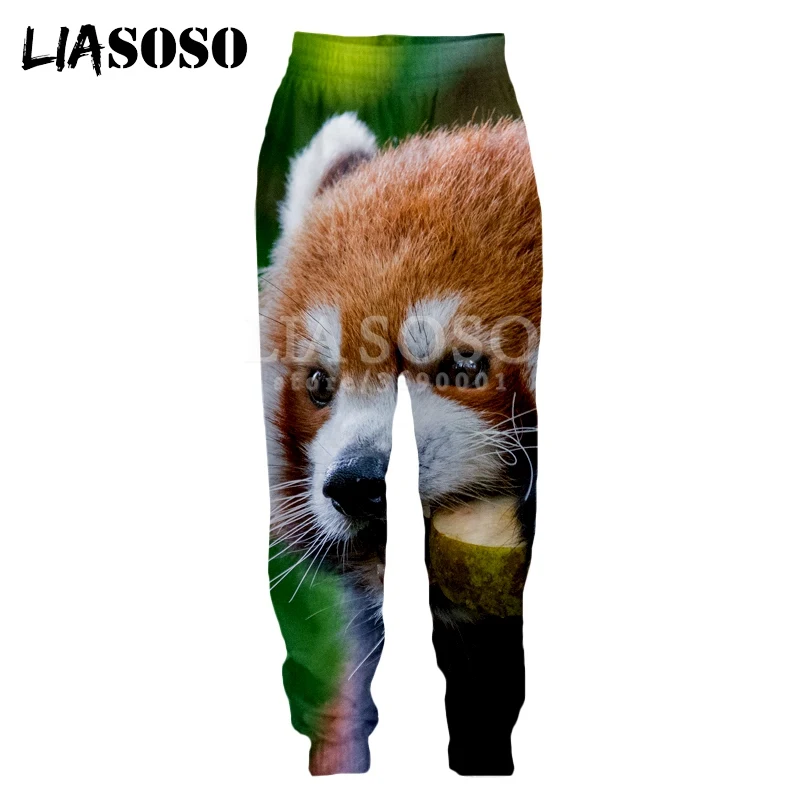 LIASOSO Kawaii Animal Red Panda Snow Harajuku 3D Print Women Men Casual Pants Jogger Hip Hop Trousers Sweat Pants G3162