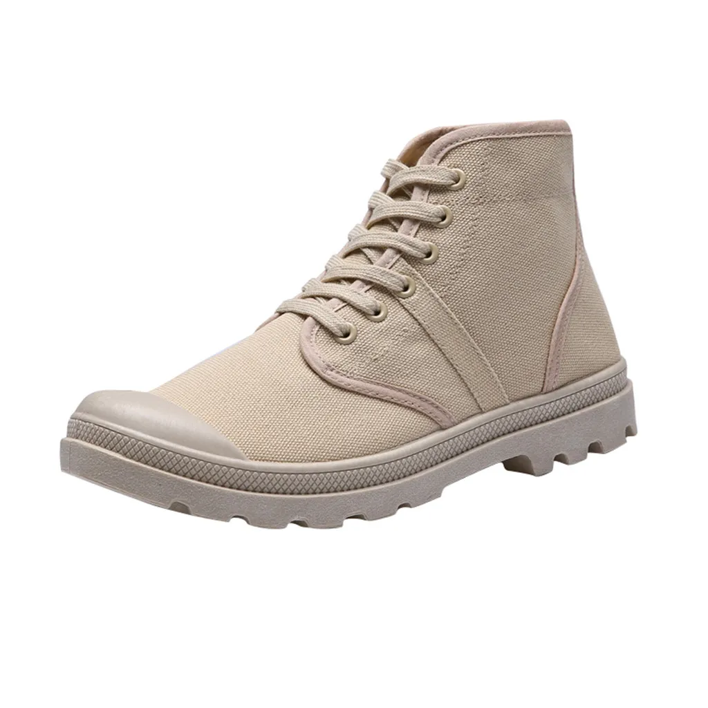 

Men Canvas Shoes 2019 Fall New Boots Casual High-Top Lace-Up Canvas Shoes Students Classic Non-Slip Hiking Shoes Winter Boots
