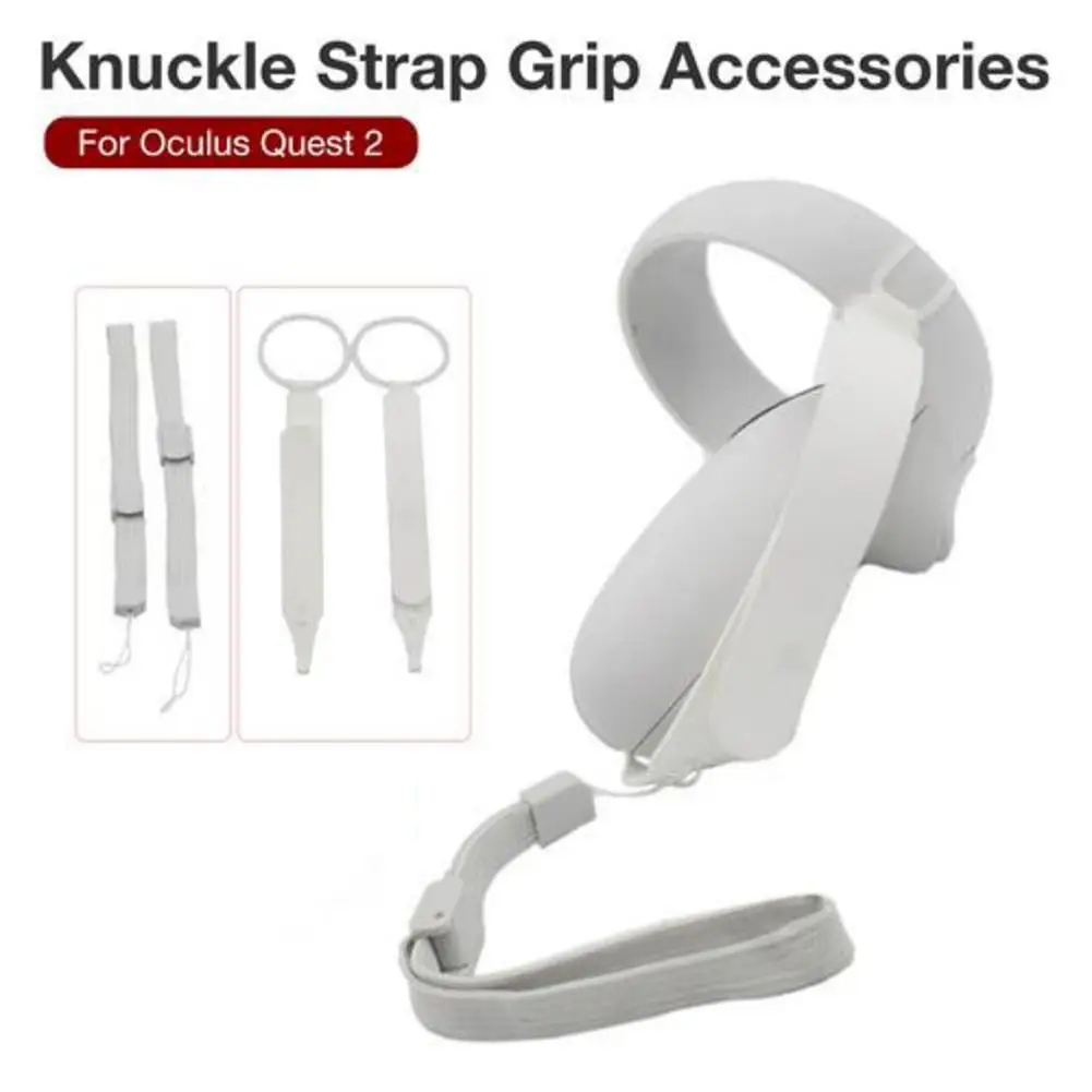 Correa de agarre para nudillos Oculus Quest 2 VR, correas de muñeca ajustables para control táctil, accesorios de VR, 1 par