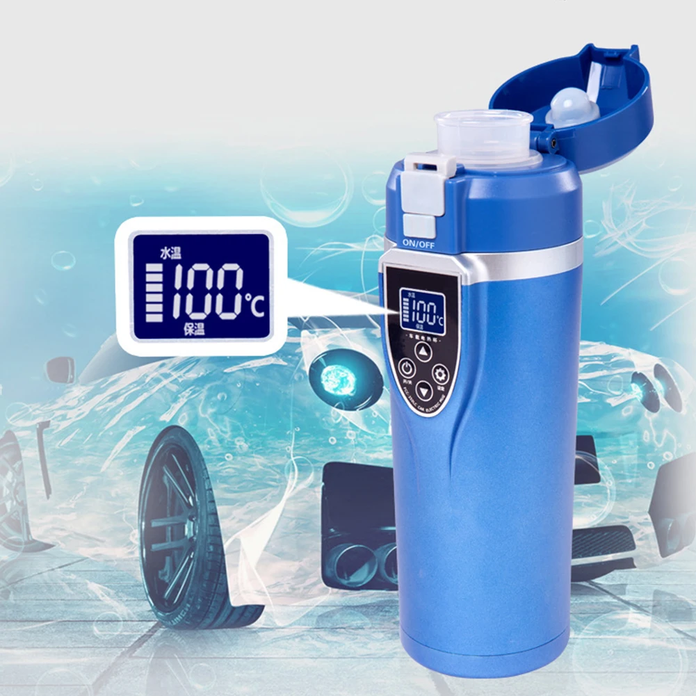 Электрический чайник с подогревом воды из нержавеющей стали автомобильный Чай