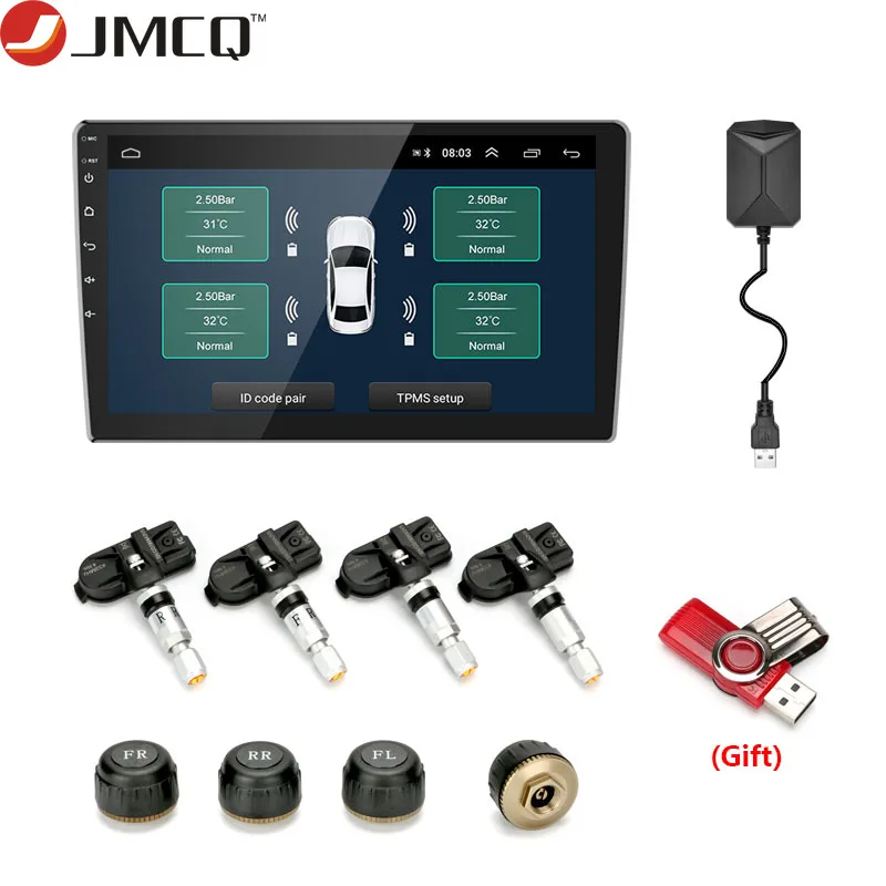 

USB Android TPMS Tire Pressure Monitoring System 5V Internal External For Android Navigation Car Radio Head Unit Auto Audio
