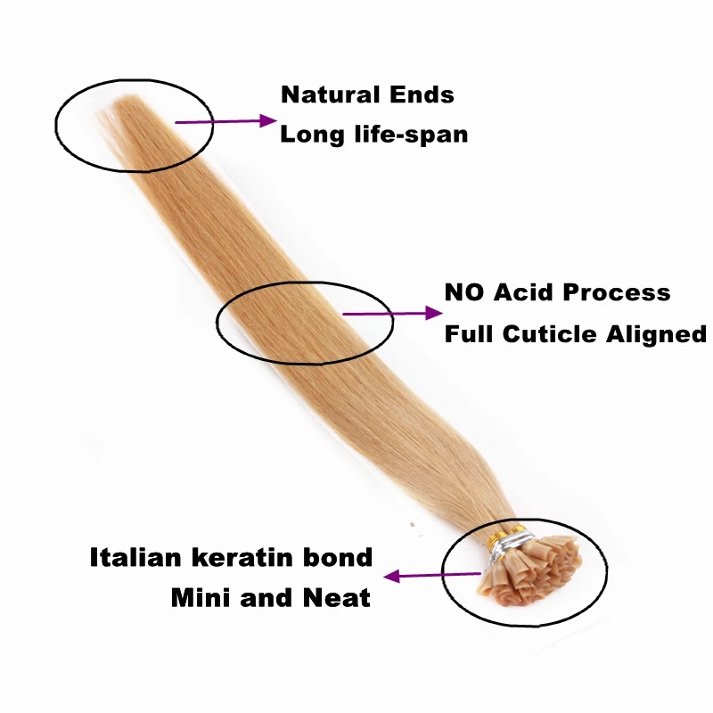Classic Coda 50g 20&rdquo; 22" Real Remy U Tip Hair Extensions Platinum Blonde Keratin Capsule Nail Tip European Hair 1g/strand