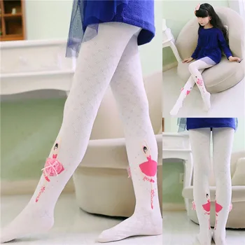 

1-10Years Toddler Baby Kid Girls Cartoon Flower Tights White Black Stockings Pantyhose