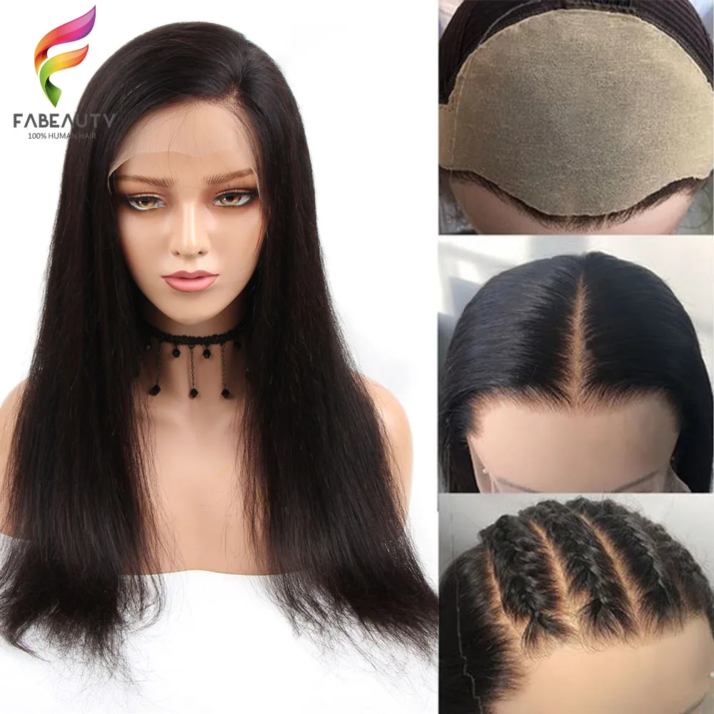 

Fake Scalp Lace Front Human Hair Wigs Pre Plucked Brazilian Straight 13x4 Lace Front Wig With Baby Hair Glueless Remy Hair Wigs