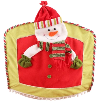 

Merry Christmas Chair Cover Santa Snowman Deer Holiday Party Kitchen Dining Table Chair Back Cover Slipcover Decor