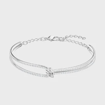 

High quality SWA junction design temperament adjustable length Silver Bracelet