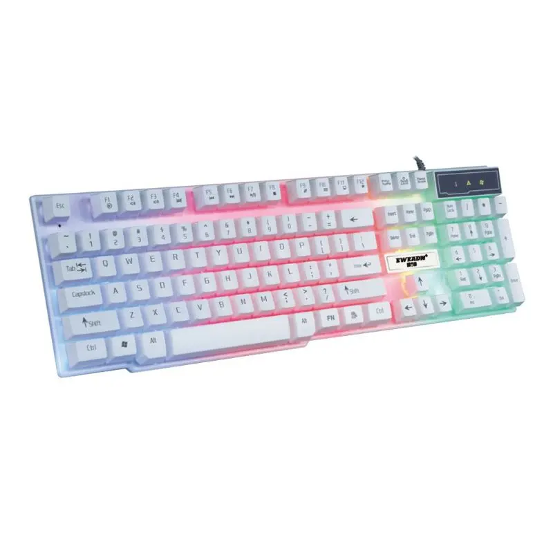 Wired Gaming Keyboard Glowing Backlit Color Change Laptop 104 Keycap Plug and Play Waterproof Computer Computer Desktop Keyboard