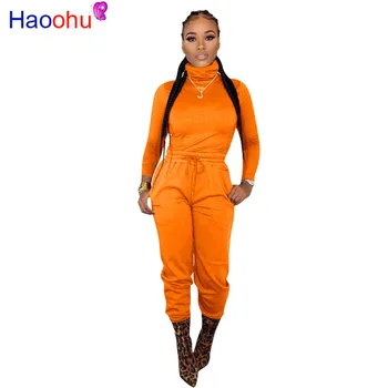 

Winter Women Set Full Sleeve Turtleneck Tracksuit Tops Pants Suit Two Piece Set Night Club Sportswear Fitness Outfits