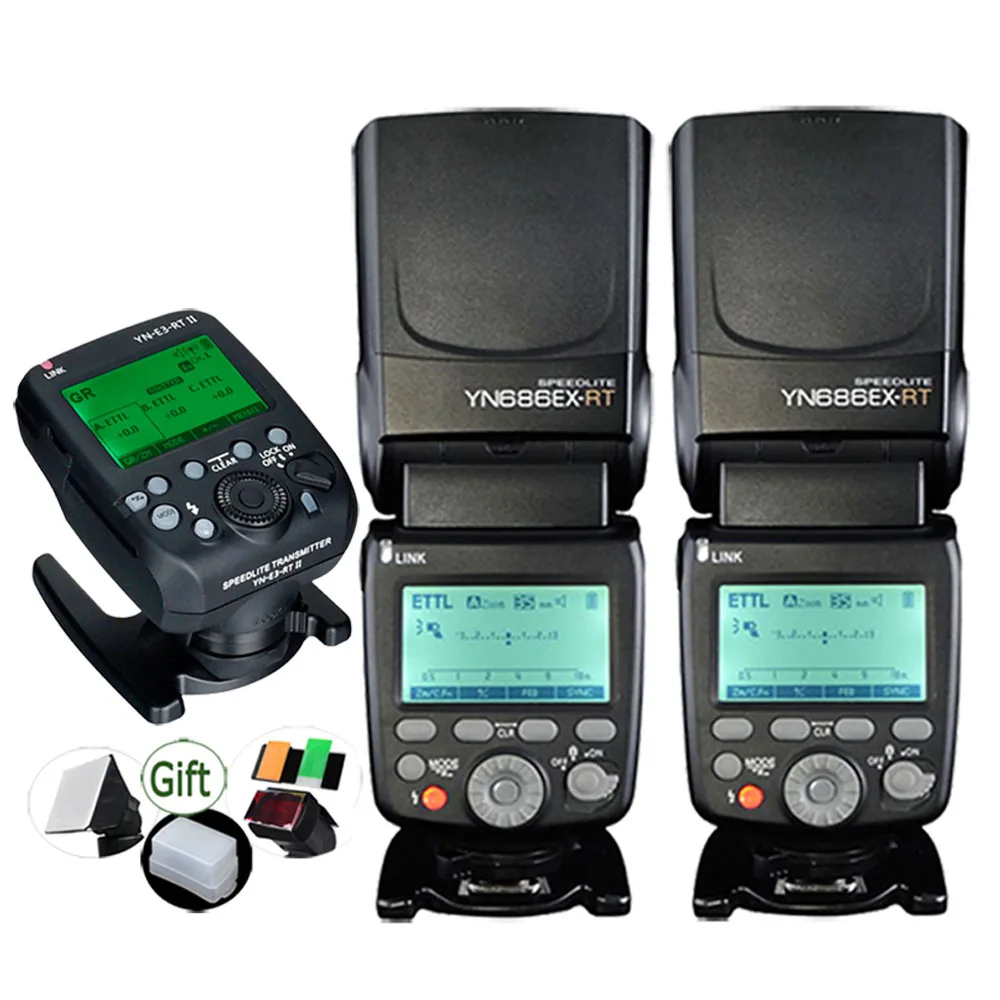 Передатчик + литий ионный аккумулятор Yongnuo для Canon Беспроводная вспышка Speedlite GN60 2 4