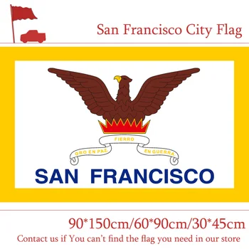 

10PCS Flag San Francisco City Flag Of California State 90*150cm 60*90cm Flag 30*45cm Car Flag 3x5ft 100d Polyester For Office