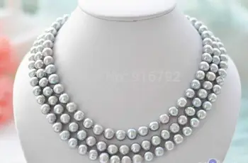 

NEW 48 INCH SOUTH SEA AAA 8-9MM SILVER GRAY PEARL NECKLACE