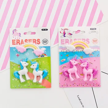 

cute Unicorn pens eraser kawaii pencil erasers set for kids korean rubber stationery school supplies item student Gifts Prizes