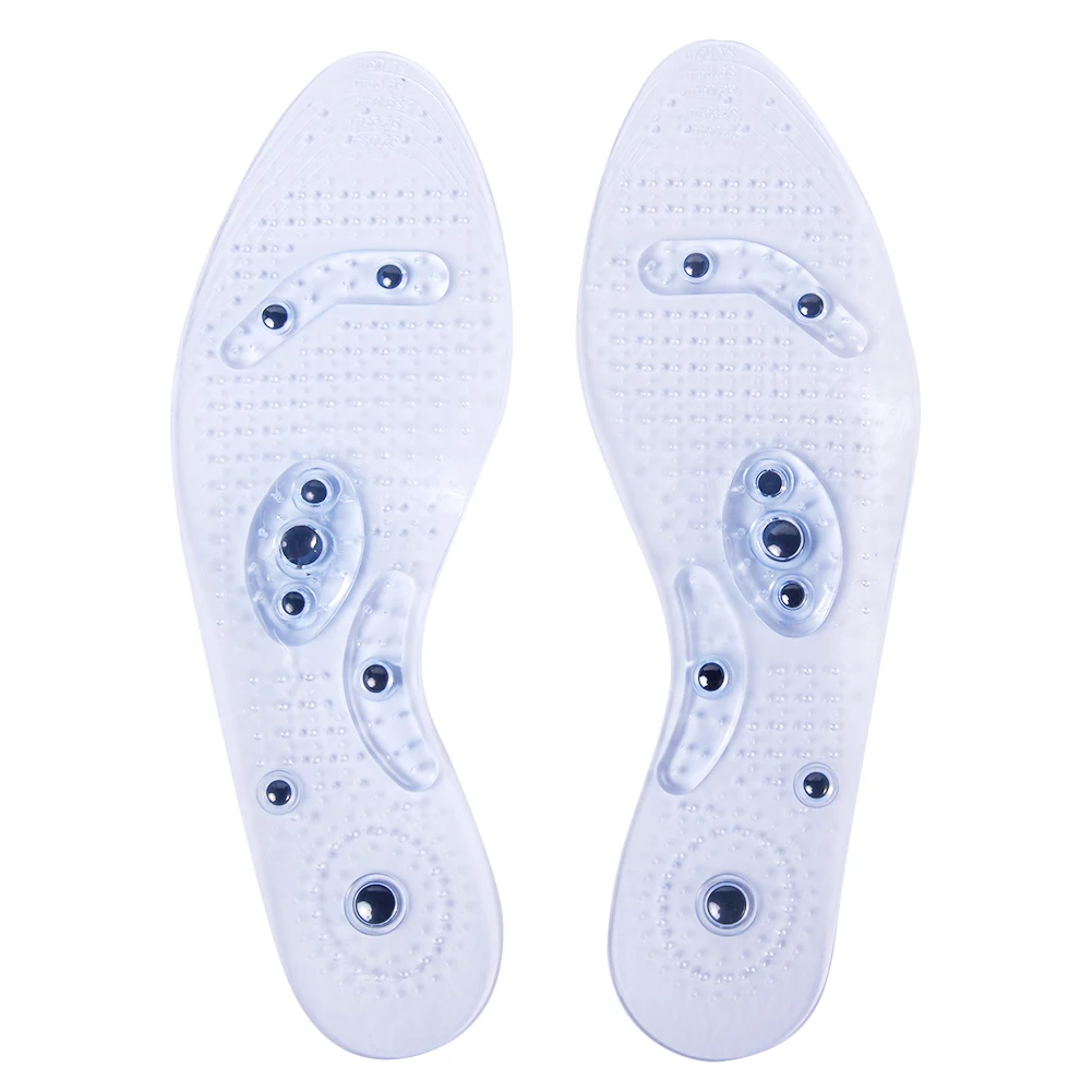 

1 Pair Elastic Relaxation Gel Insole Massage Silicone Health Care Magnet Therapy Non-Slip Foot Pad Transparent Fatigue Remove