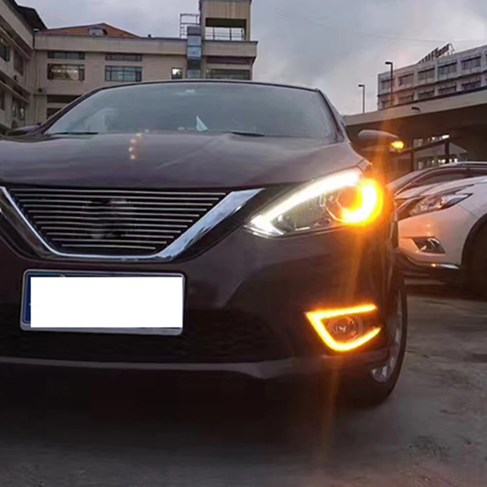 1 пара автомобильных мигающих дневных ходовых огней для Nissan Sentra 2016 2017