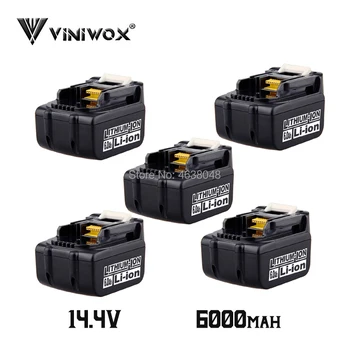 

Lithium Ion Battery 6000mAh BL1460 Replacement for Makita 14.4V BL1415 BL1440 BL1450 BL1430 LXT Rechargeable Battery Pack LXT200