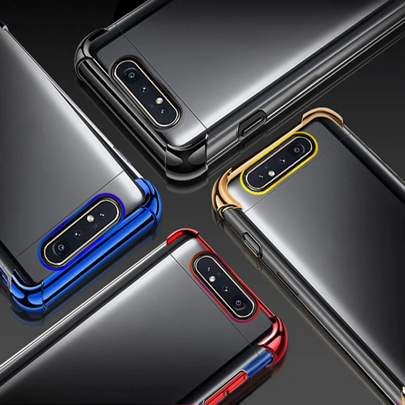 Красный цвет для samsung galaxy A80 Чехол подушки безопасности буфера полная защита чехол для galaxy A80 ТПУ ударопрочный задняя крышка galaxy a80