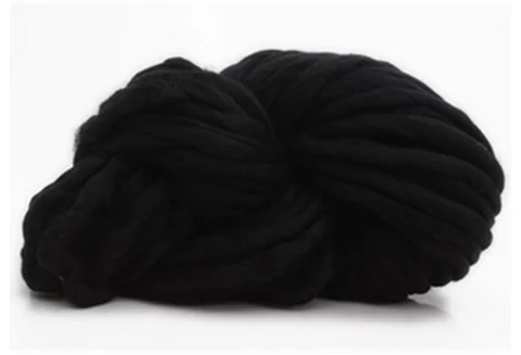 Black 250 г Супер вязаное одеяло толстые Пряжи Мягкие толстые руки Roving громоздкие мериносовые клубки ниток DIY Нитки для вязания трикотажные одеяла шляпа шарф - Цвет: Black