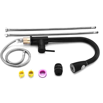 

Copper Kitchen Faucet Sink Hot and Cold Rotatable Black Faucet Household Kitchen Sink Accessories