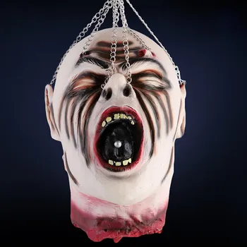

Halloween Props Scary Hanging Severed Head Decorations Life-Size Bloody Corpse Head party atmosphere Ornaments Props Scary Hangi