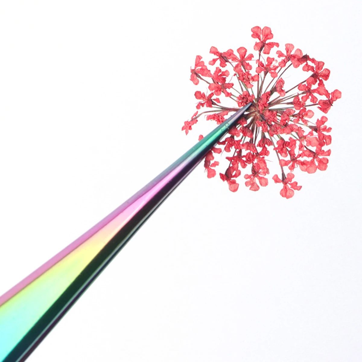 2Pcs Electroplating Metal Tweezers Rainbow Straight And Curved Tweezer Rhinestones Sticker Picker for Nail Art Manicure Tool