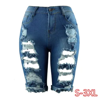 

Summer Denim Shorts Women Elastic Destroyed Hole plus size Jeans Short Women Shorts Jeans Female skinny jeans woman Micro Short