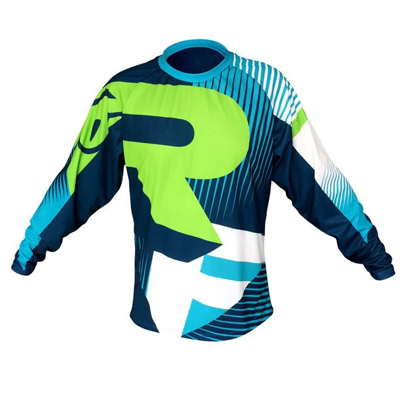 Moto cross jersey maillot ciclismo hombre dh Горные Джерси для бездорожья горный FR clycling с длинным рукавом mtb jersey - Цвет: Зеленый