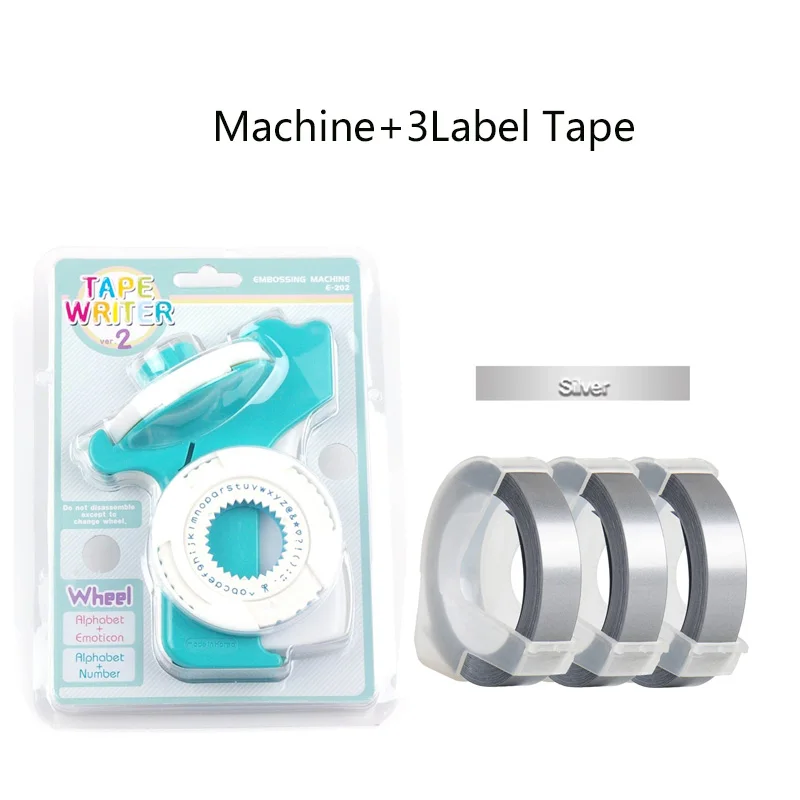 Etichettatrice Per Goffratura 3D E202 Mini Macchina Da Scrivere Manuale Fai-Da-Te Con Nastri Adatti Per Nastro Per Etichette In Rilievo 3D Da 9Mm (Blu