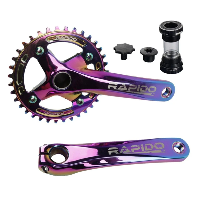 

Bicycle Crankset 170MM Chainring 34T Dental Plate Modification Single Colorful Vacuum Plating MTB Mountain Bike Crank