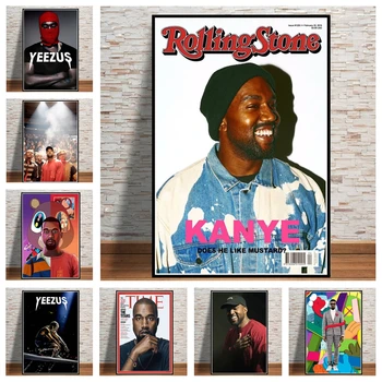 

Rapper Kanye West Music Star Album Painting Art Home Decor Picture Bar Cafe Bedroom Living Sofa Wall Decor Quality Canvas Poster