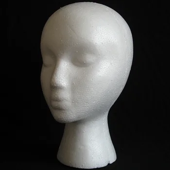 

Foam Female Head Mannequin Wig Hat Jewellery Displaying Stand Model White