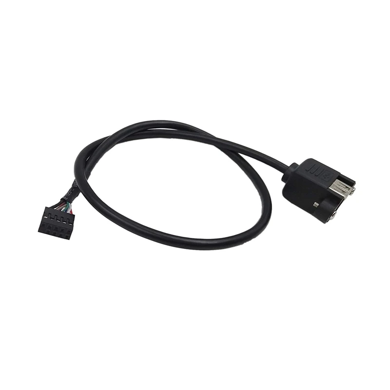 50 см двойной USB 2,0 A мама Панель Крепление-10 P 0,1 дюйма разъем шаг материнская плата кабель