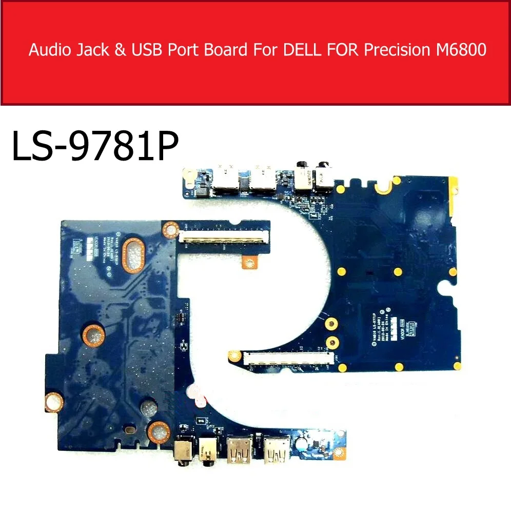 Genuine Audio jack &amp USB Port Board For DELL Precision M6800 Memory card Replacement LS-9781P 1PN90 01PN90 | Компьютеры и офис