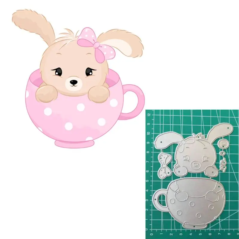 

Easter Bunny Cup Metal Cutting Dies Stencil Scrapbooking DIY Album Stamp Paper