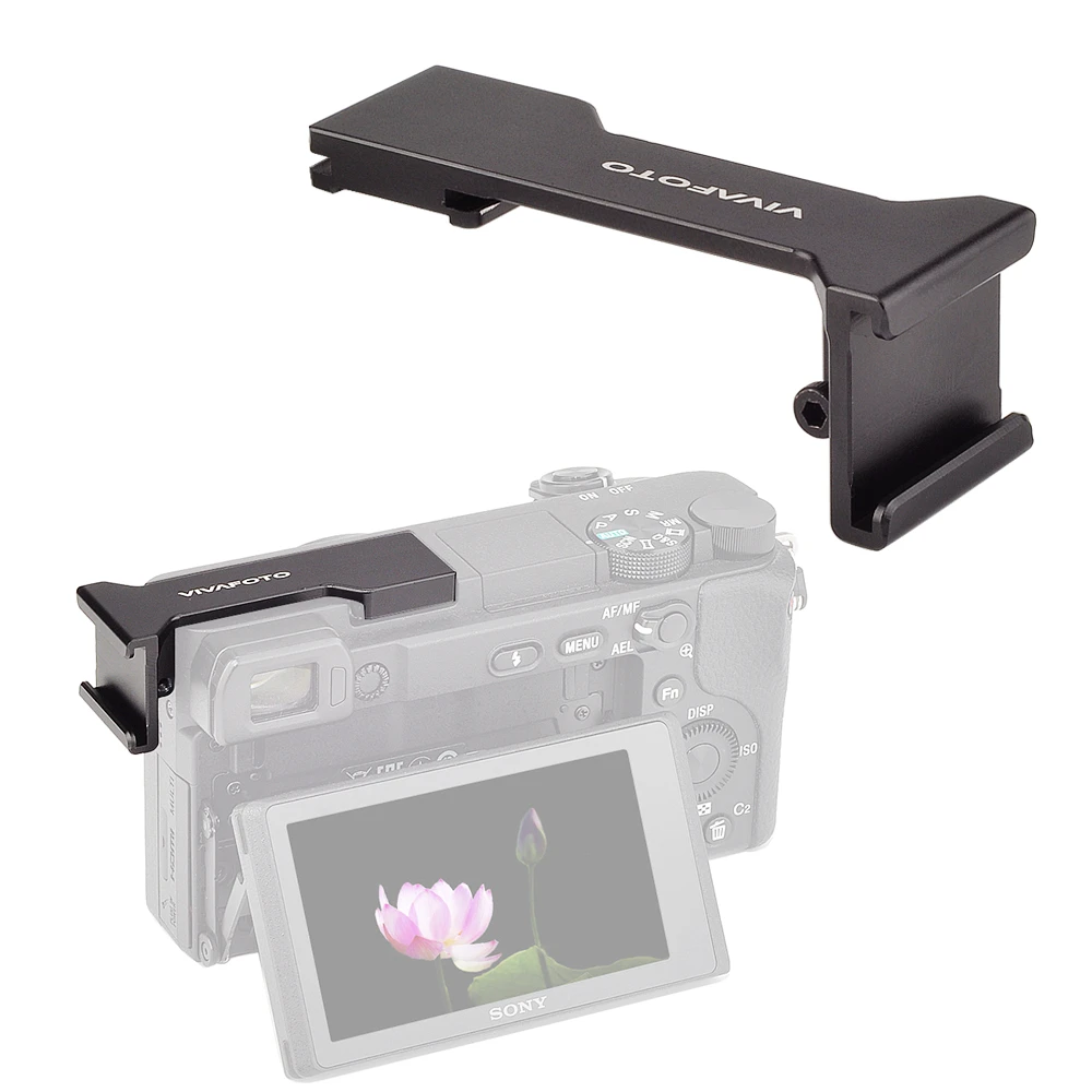 Left Side Cold Shoe Adapter Relocation Plate for Sony A6000/A6100/A6300
