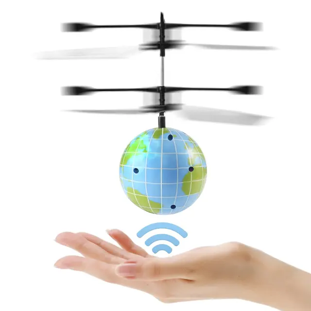 Infrared Induction Flying Flash Disco Magic LED Earth Stage Lamp FPV RC Helicopter Children Toy Gift for Kids 1