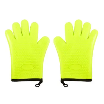 

2 pcs Oven Gloves Non-slip Cotton Lining Heat-resistant Silicone Kitchen Glove Microwave Mitt Cooking Tool for Home Restaurant