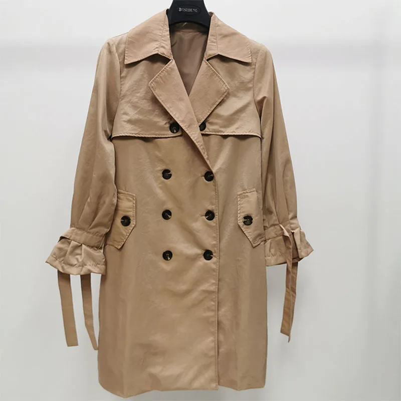 

Vertical sense of medium-length windbreaker in autumn 2019 new loose, lazy, high-yingzhen Korean version of knee-length jacket w