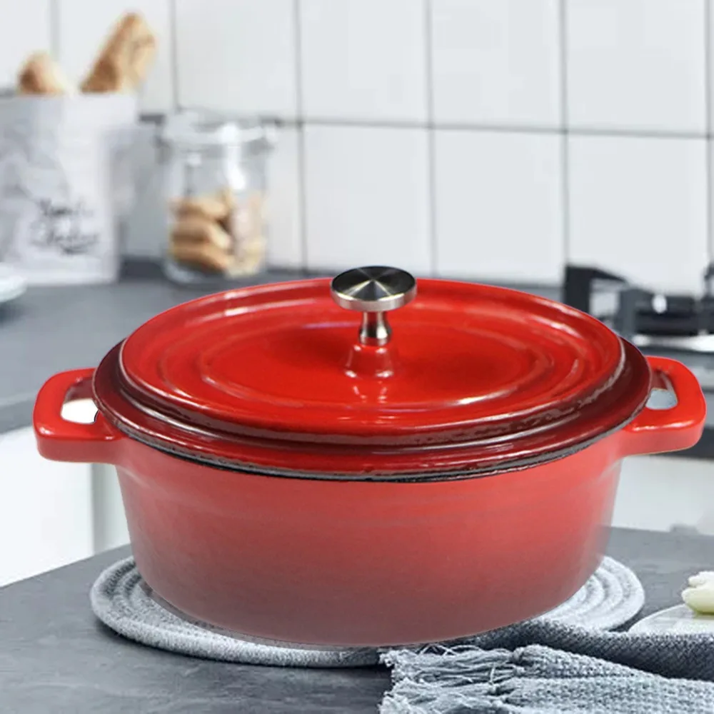 Petite casserole en fonte émaillée couleur extérieure Rouge diamètre 12 cm