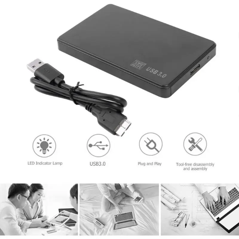 2,5 дюйма HDD SSD чехол Sata для USB 3,0/2,0 жесткий диск коробка корпус адаптер