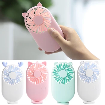 

New Pattern Mini Fan Cute Portable Handheld USB Chargeable Desktop Fans 3 Mode Summer Cooler For Outdoor Office Desk Stand Fan